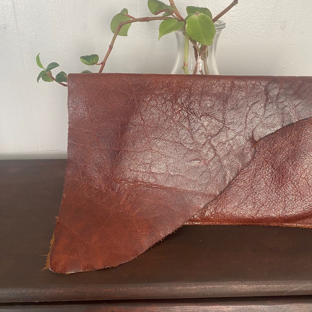 Genuine Leather Brown Clutch
